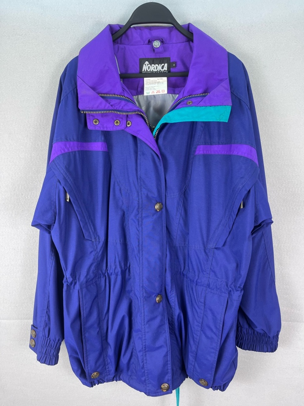 Vintage 90s Nordica Womens Zip Nylon Ski Snowboard Jacket Coat Sz 8